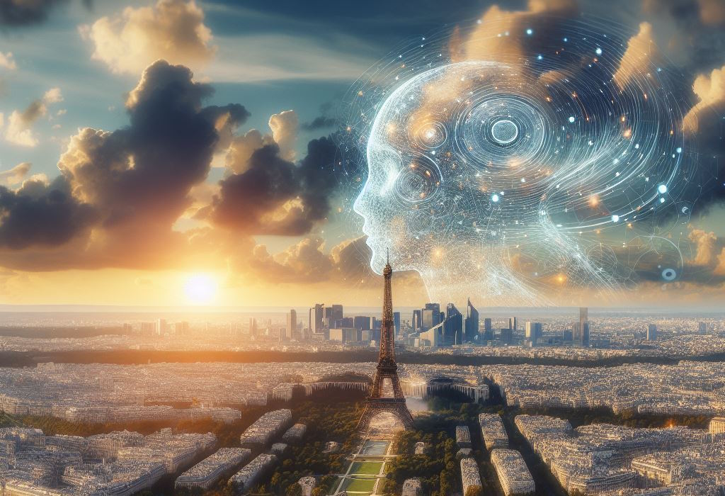 Umjetna inteligencija u Parizu - ilustracija