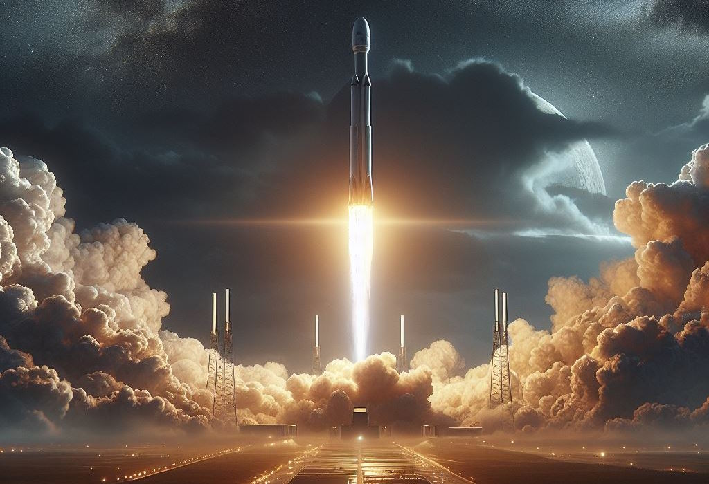 SpaceX raketa ilustracija
