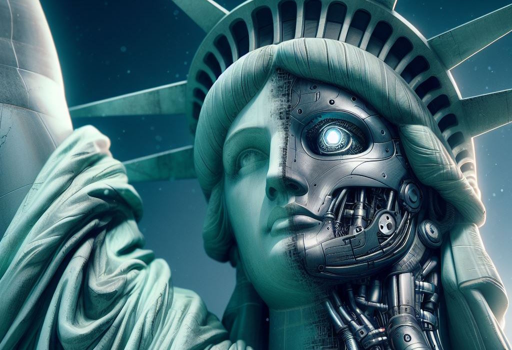 Kip slobode - robot - umjetnicka ilustracija