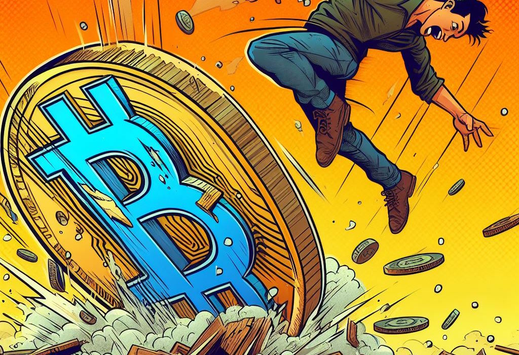 Bitcoin u padu - umjetnička ilustracija