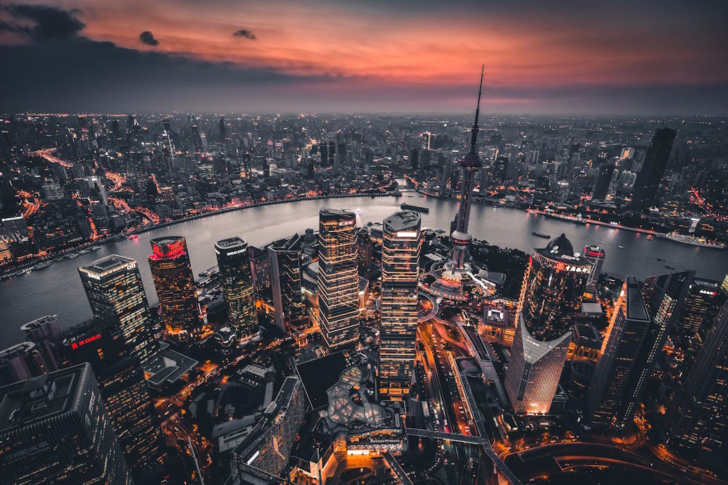 Šangaj noću - panorama