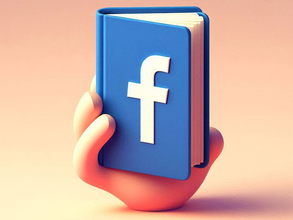 Facebook knjiga - 3D ilustracija