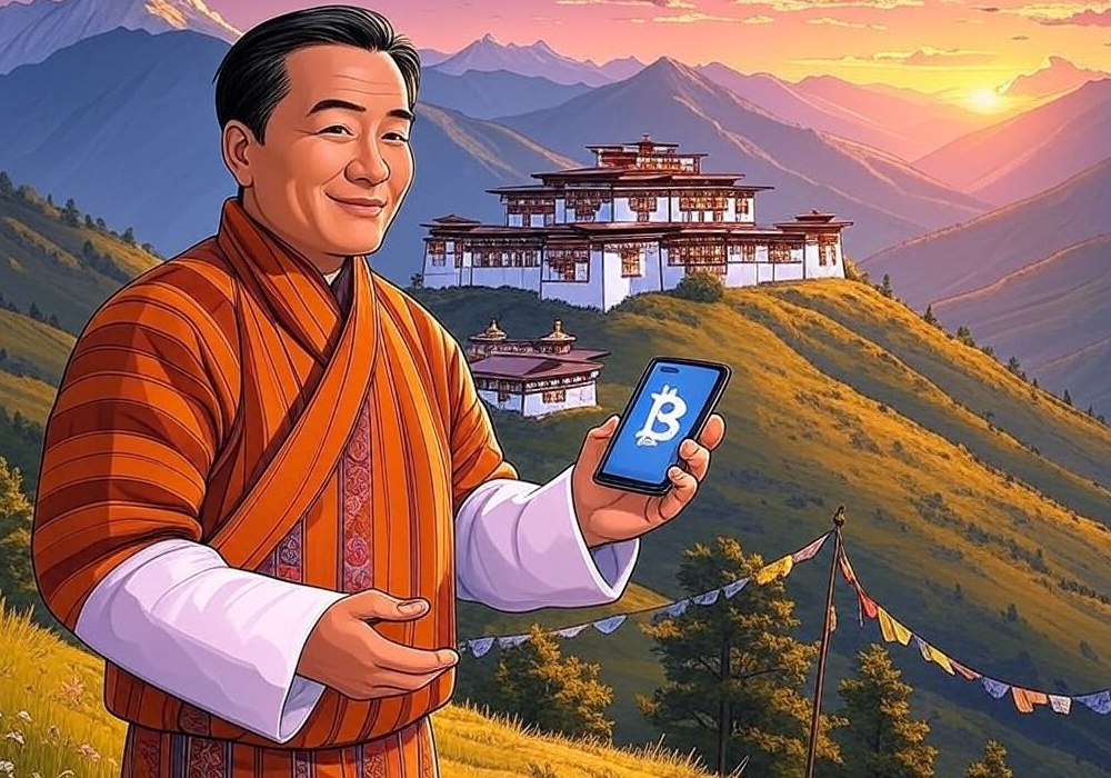 Kraljevina Butan s kriptovalutama - umjetnička ilustracija