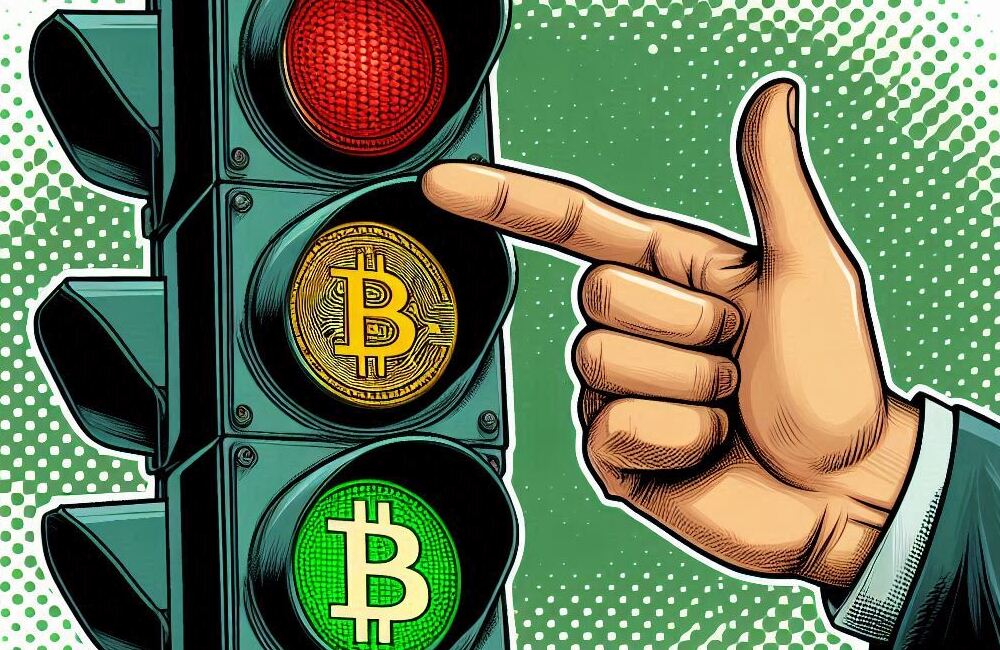 Bitcoin semafor - ilustracija