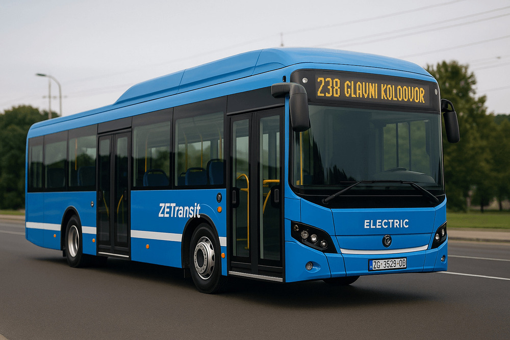 Električni automobus u gradu Zagrebu